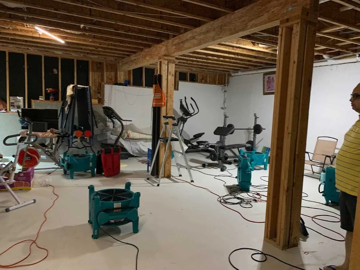 Basement drying equipment setup for Structural Drying in Skippack